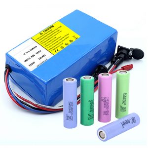 Litio Bateria 18650 48V 12AH 48V 500W Bizikleta Bateria Elektrikoa BMSarekin